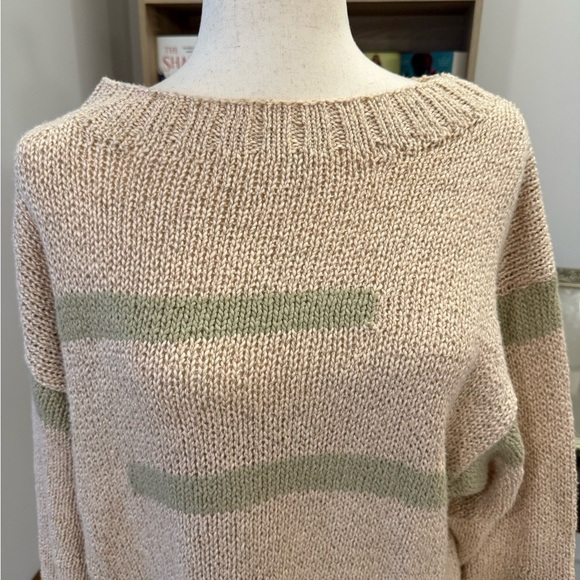 Vintage Dusty Pink and Green Oversized Sweater Large - Picture 1 of 5